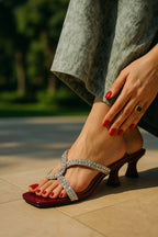 Crystal Cross Rhinestone Sandal