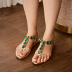 Zaria Golden Green Sandal