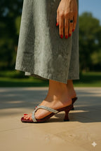 Crystal Cross Rhinestone Sandal