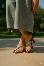 Crystal Cross Rhinestone Sandal