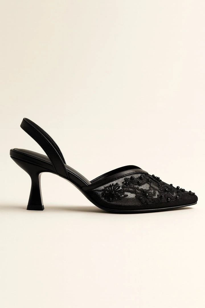 Zara Embroidery Slingback Heel