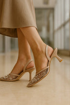 Zara Embroidery Slingback Heel
