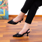 Zara Embroidery Slingback Heel