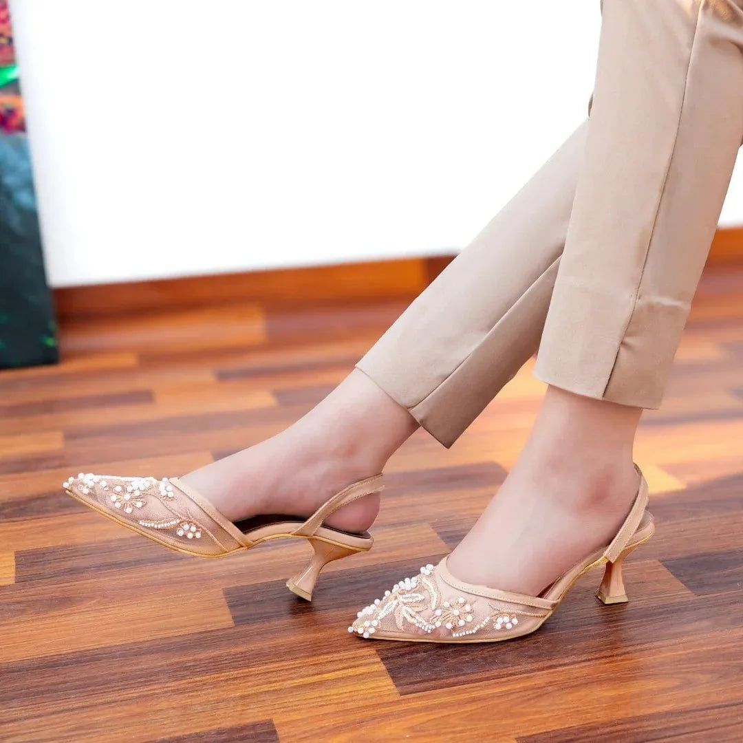 Zara Embroidery Slingback Heel
