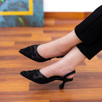 Zara Embroidery Slingback Heel