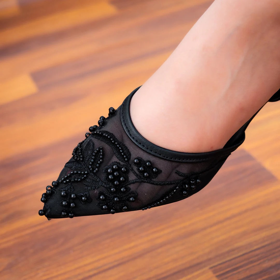 Zara Embroidery Slingback Heel