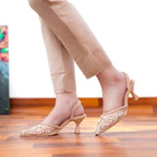 Zara Embroidery Slingback Heel