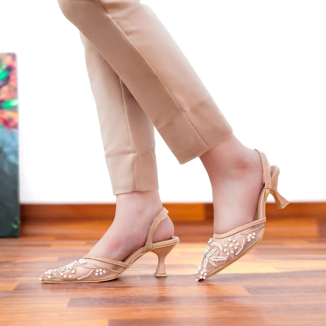 Zara Embroidery Slingback Heel