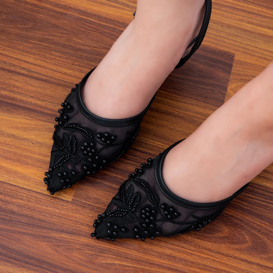 Zara Embroidery Slingback Heel