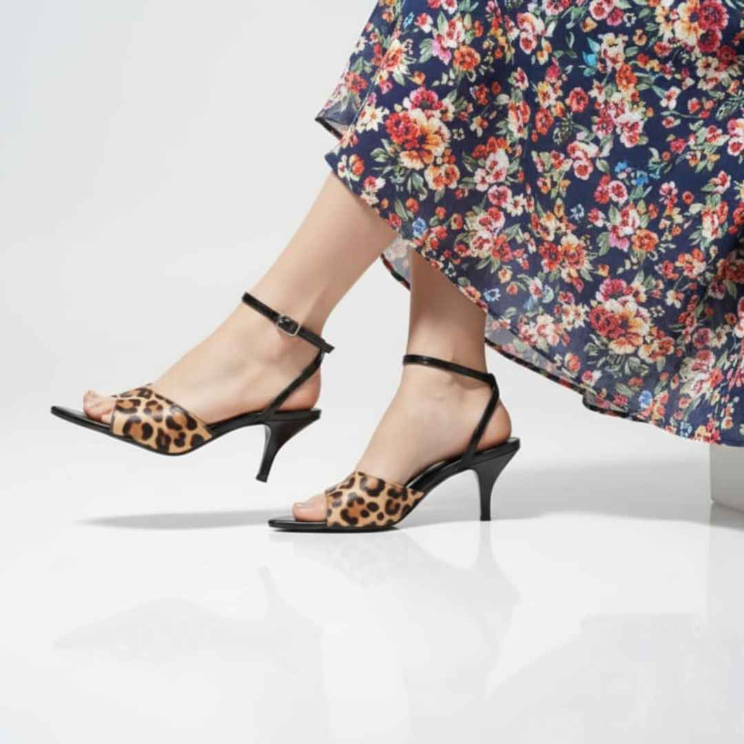 Leopard Heeled Sandal