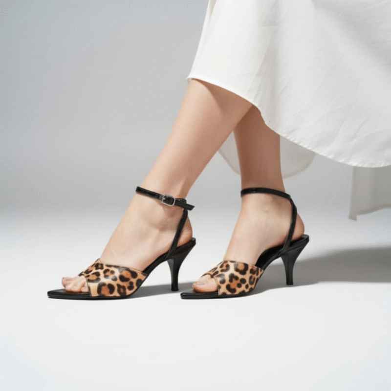 Leopard Heeled Sandal