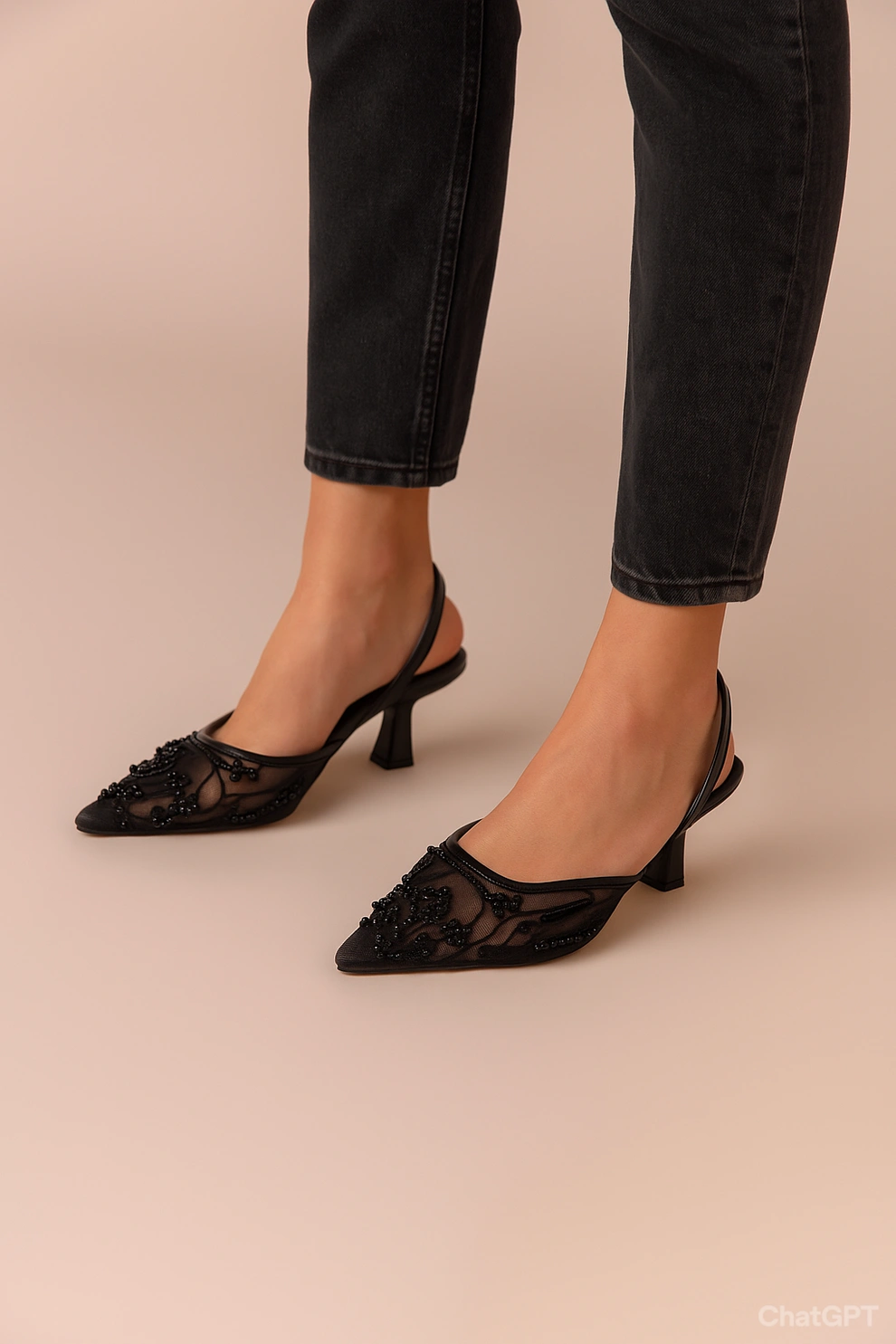 Zara Embroidery Slingback Heel